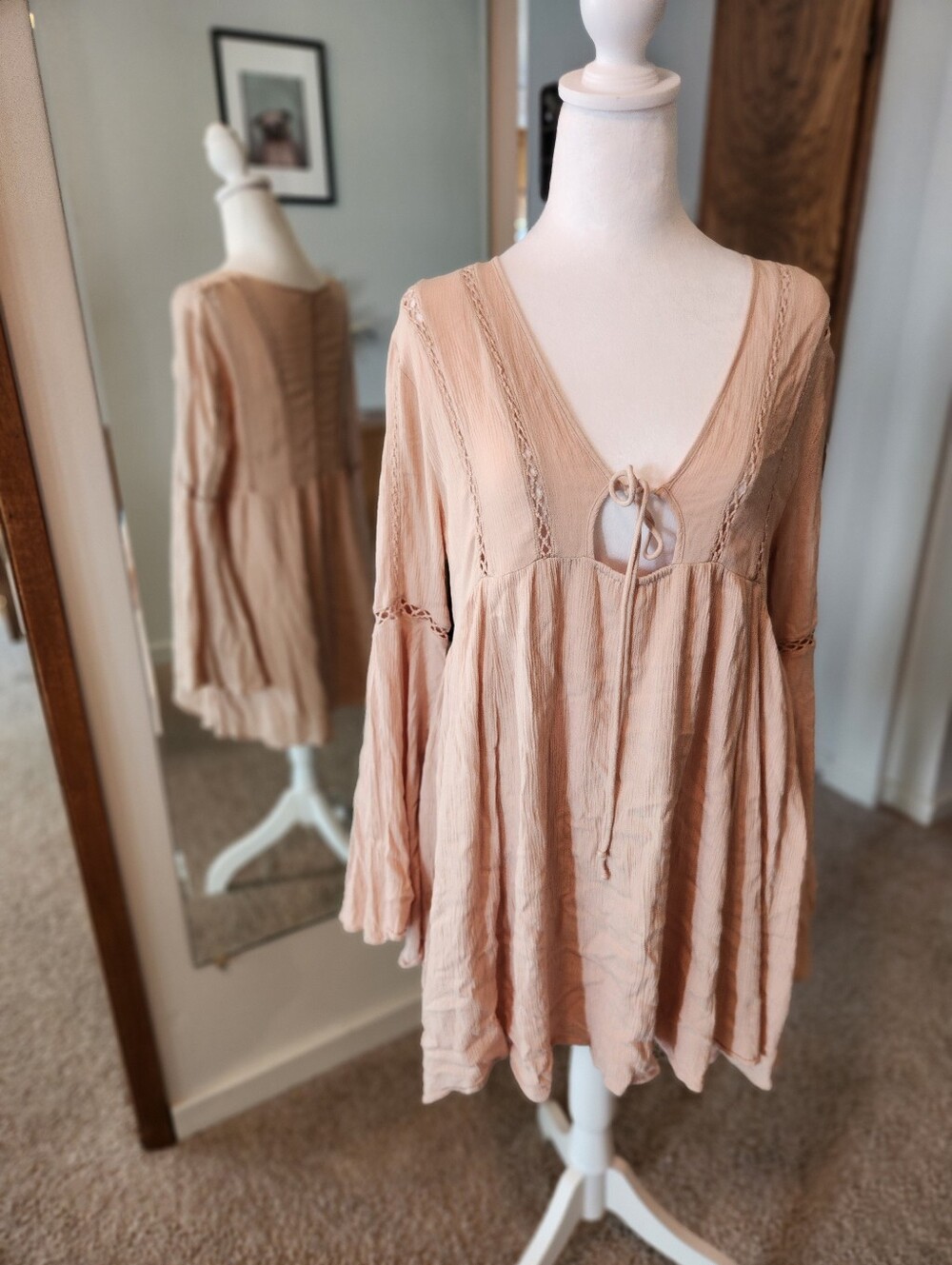 (2 For $30) Forever 21 Chic Blush Bell Long Sleeve Dress